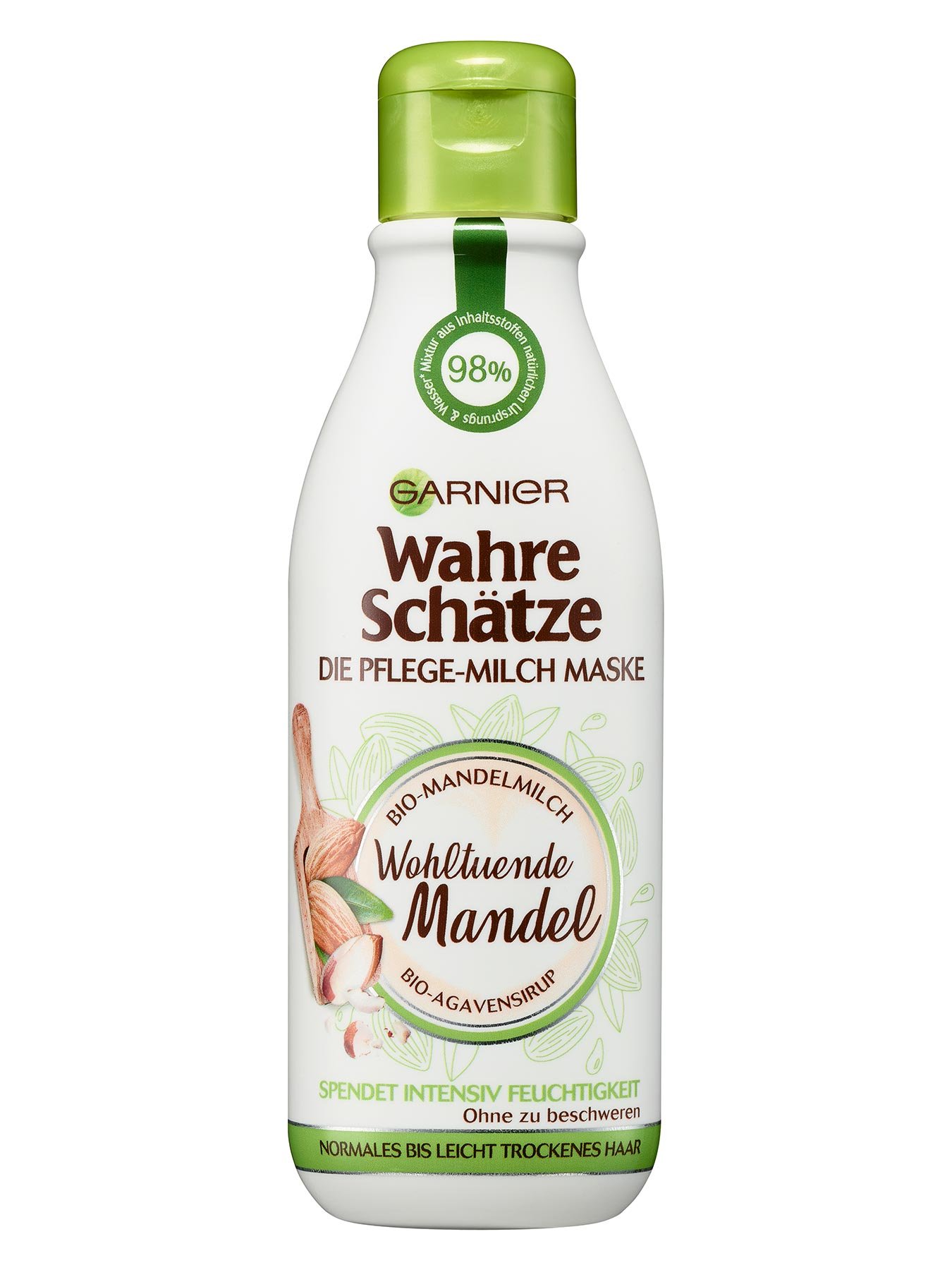 Pflegemilch-Maske-Wahre-Schaetze-Wohltuende-Mandel-250ml-Vorderseite-Garnier-Deutschland-gross